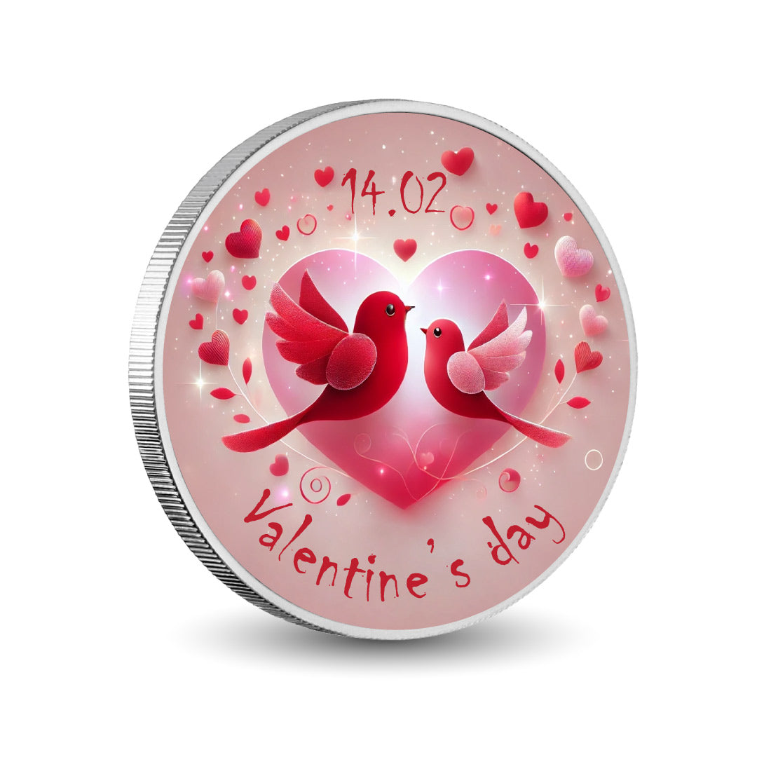 Lovebirds' Valentine Bliss 1oz Coloured Coin