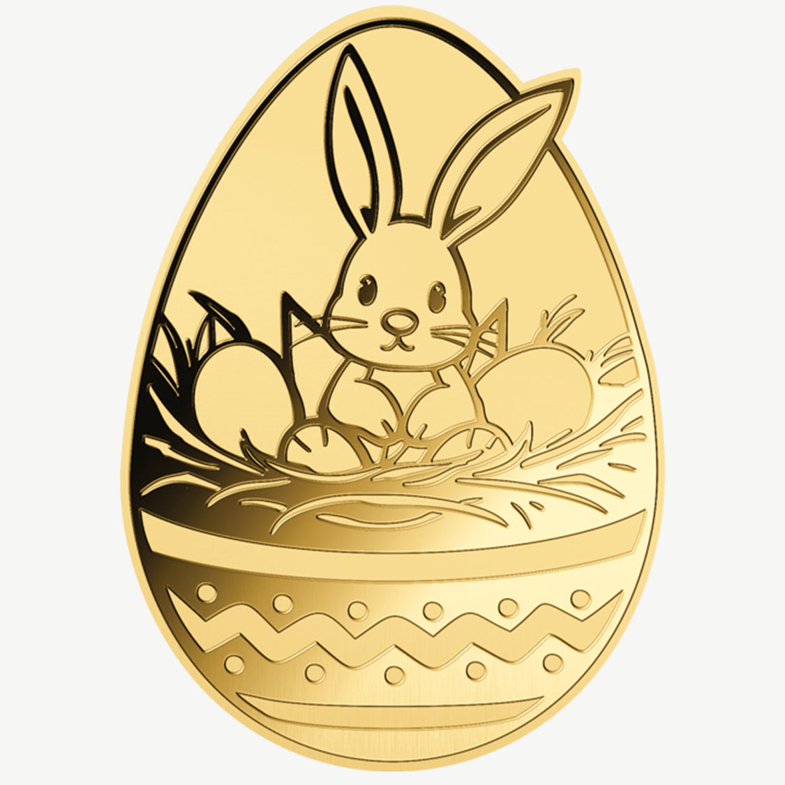 Uovo di Pasqua Moneta in oro fino 999 da 1/1000 oz in confezione