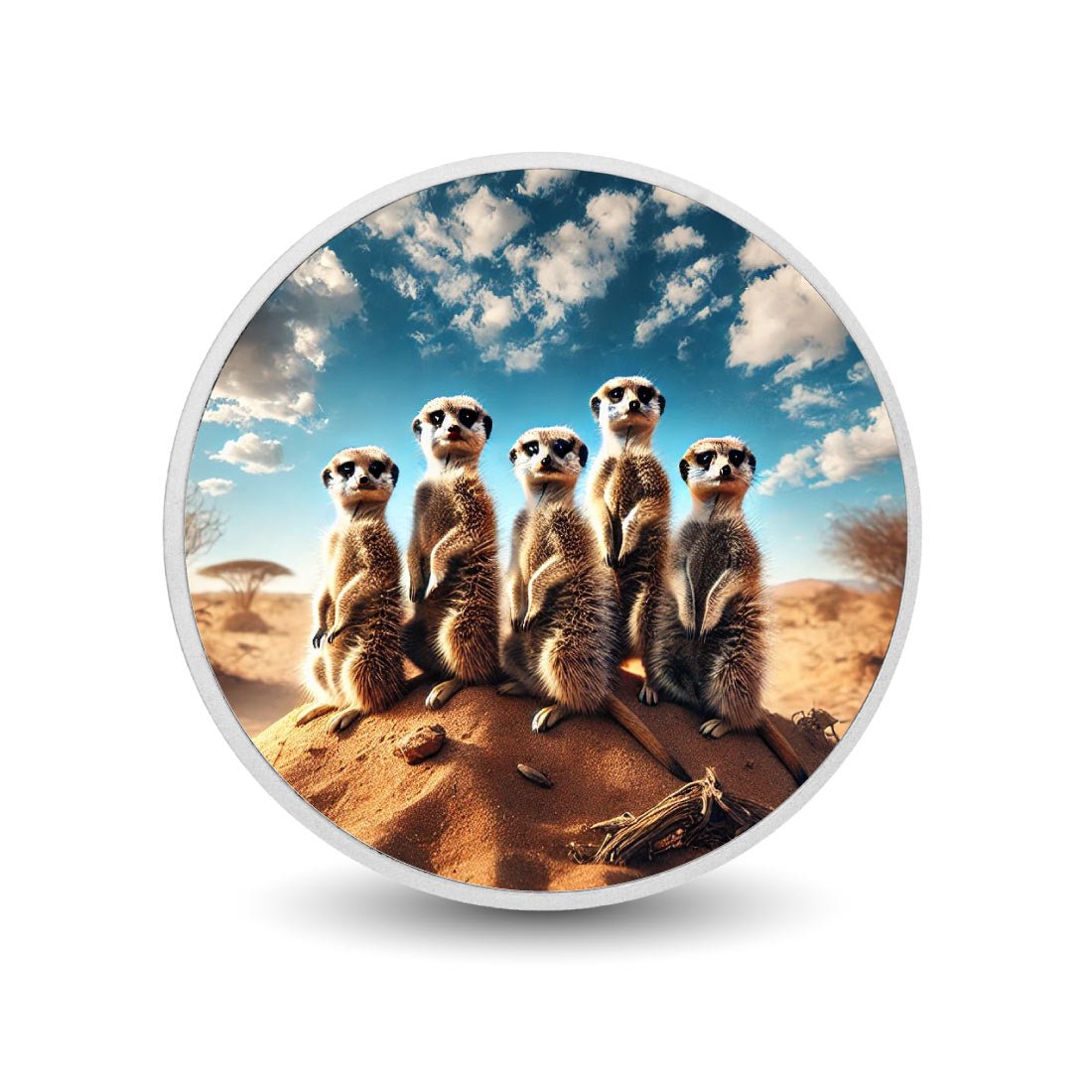 Desert Guardians: Meerkat Clan on Watch Coloured Coin - Arverni Mint