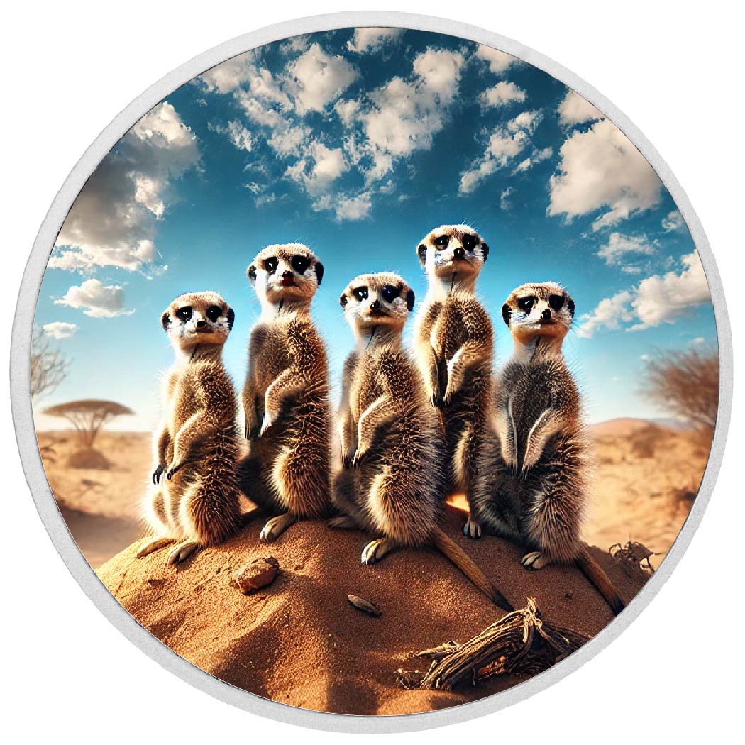 Desert Guardians: Meerkat Clan on Watch Coloured Coin - Arverni Mint