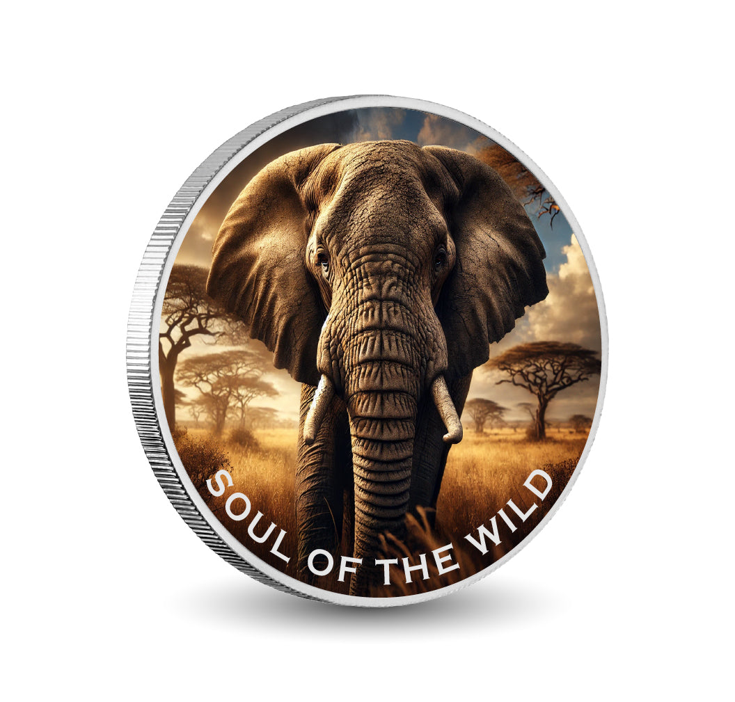 Titan de la savane : l’âme de la nature sauvage 1oz Argent coloré