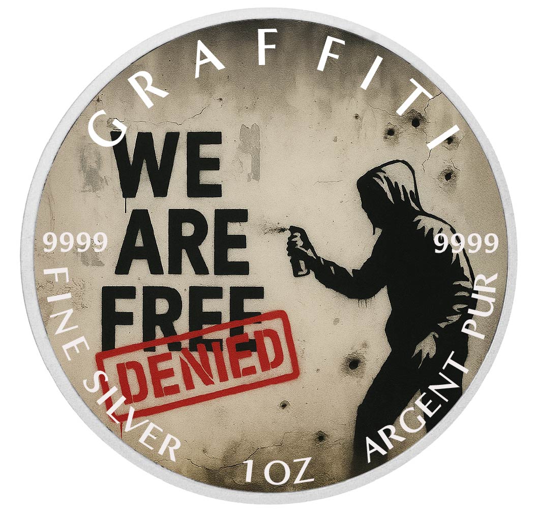 Pièce de monnaie de 1 oz en argent fin coloré « Liberté refusée : le dernier mot »