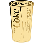Coca-Cola Pop Art Cup 999 Fine Gold 1/1000 oz Coin in Card