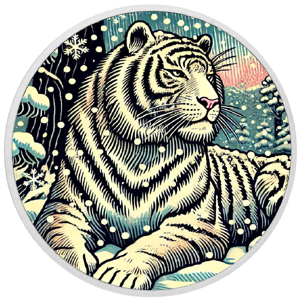 Tigre royal dans un paradis enneigé