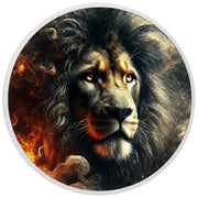 Lion majestueux dans une lueur ardente, pièce colorée en argent de 1oz