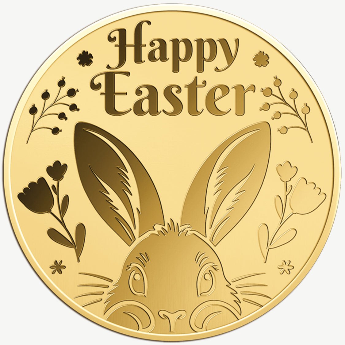Easter Bunny 999 Fine Gold 1/1000 oz Coin in Card - Arverni Mint