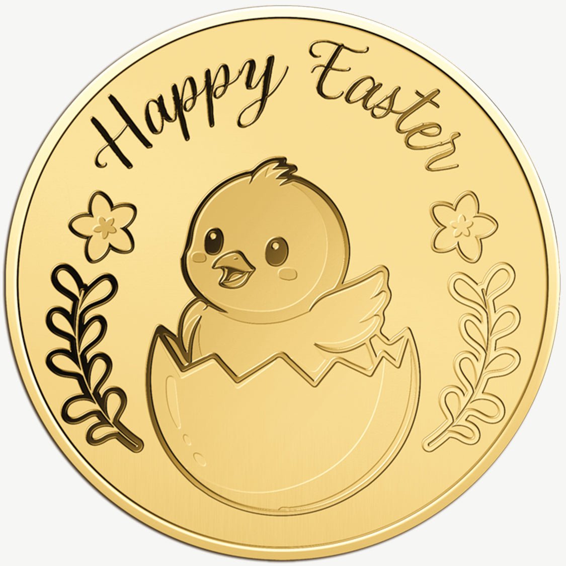 Easter Chick 999 Fine Gold 1/1000 oz Coin in Card - Arverni Mint