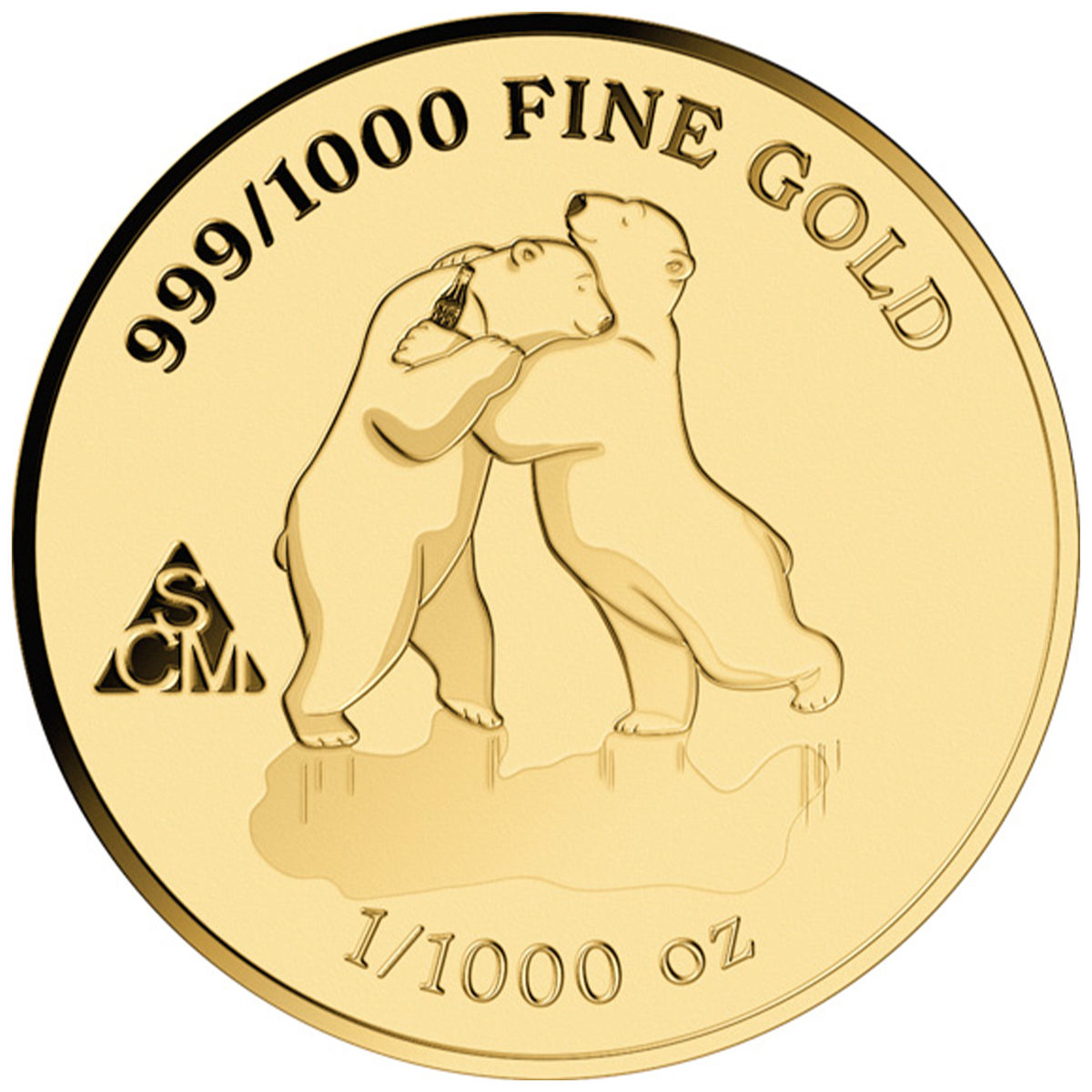 Coca-Cola Bear 999 Fine Gold 1/1000 oz Coin in Card