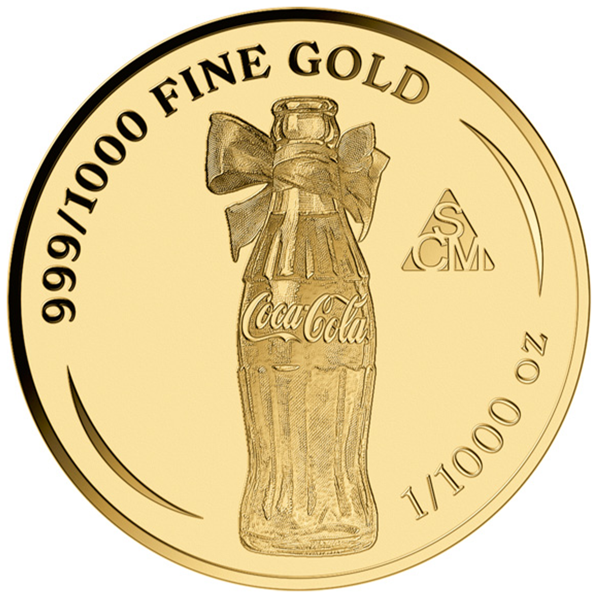 Coca-Cola Santa 999 Fine Gold 1/1000 oz Coin in Card