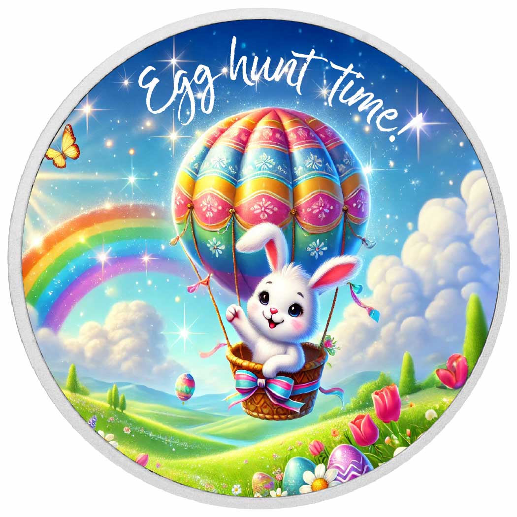 Egg Hunt Time: Bunny's Balloon Adventure 1oz Silver Coin - Arverni Mint