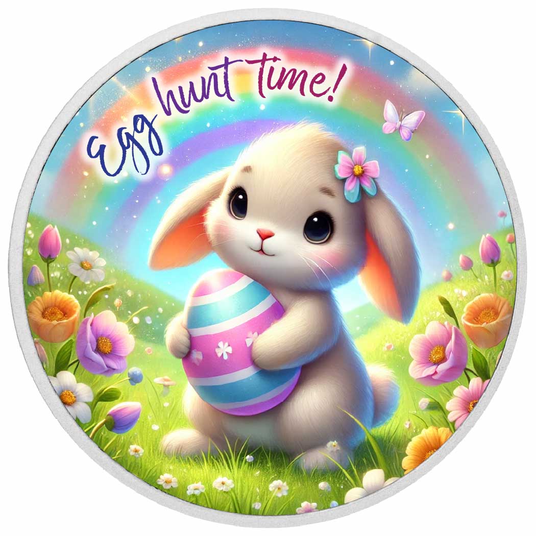 Egg Hunt Time: Bunny's Rainbow Quest 1oz Silver Coin - Arverni Mint