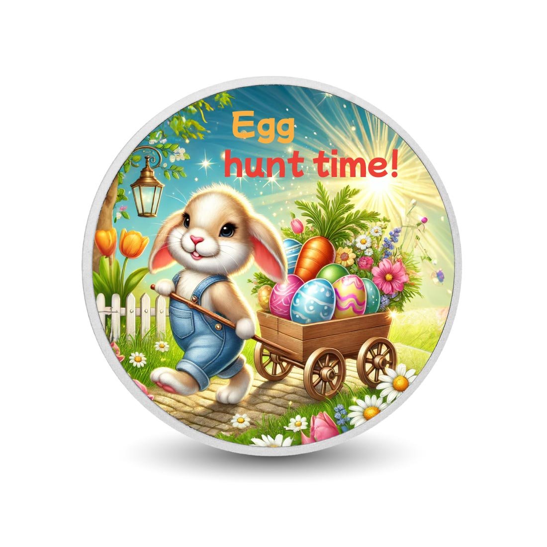 Egg Hunt Time: Bunny's Wagon of Joy 1oz Silver Coin - Arverni Mint