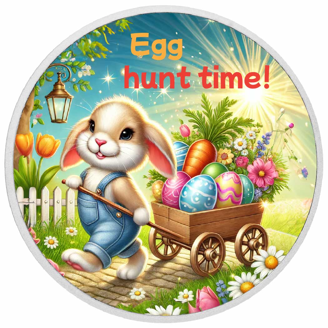 Egg Hunt Time: Bunny's Wagon of Joy 1oz Silver Coin - Arverni Mint