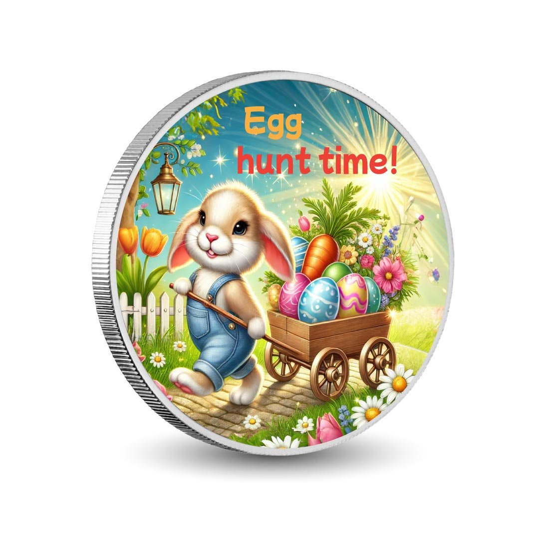 Egg Hunt Time: Bunny's Wagon of Joy 1oz Silver Coin - Arverni Mint