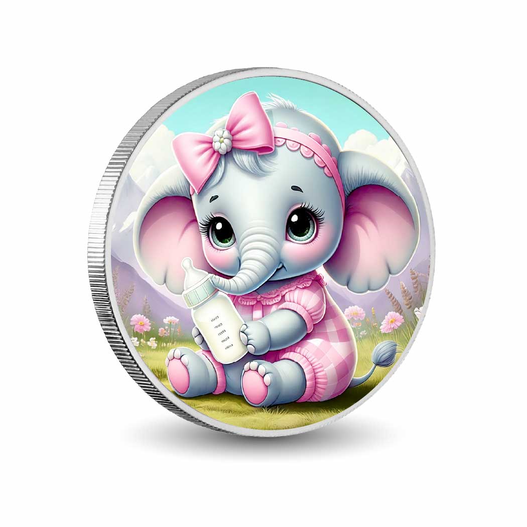Ellie's Sweet Pink Sip 1oz Silver Coloured Coin - Arverni Mint