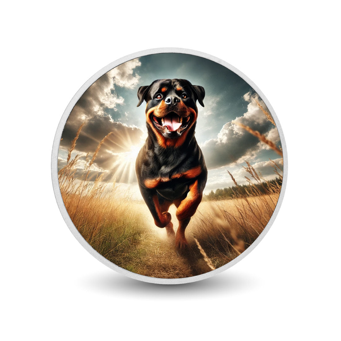 Énergie sans limites : la course du rottweiler vers la liberté, pièce de 1oz