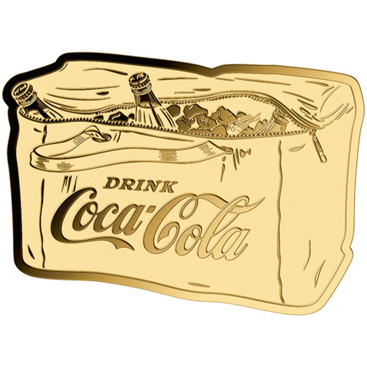 Coca-Cola Vintage Bag 999 Fine Gold 1/1000 oz Coin in Card