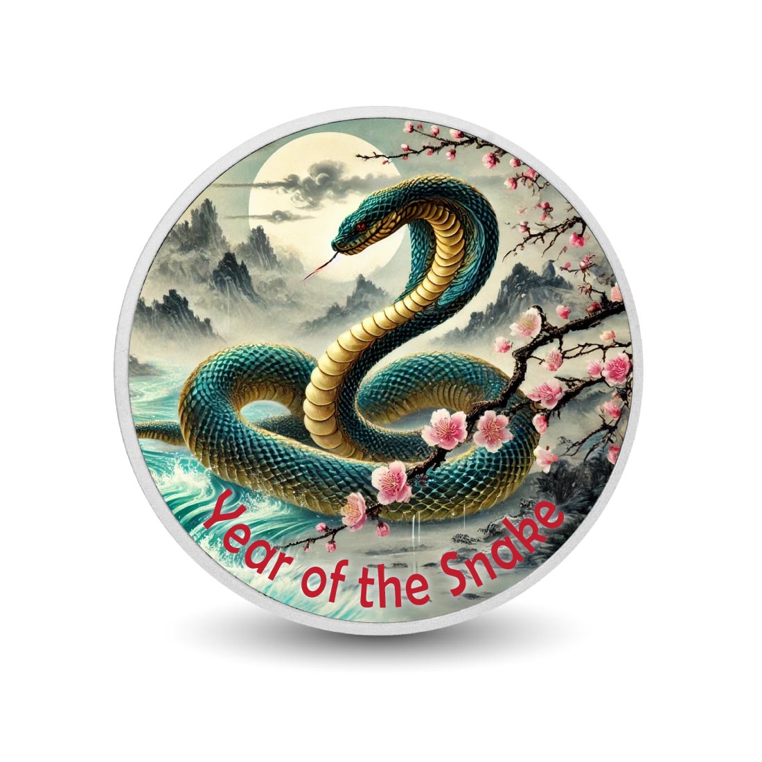 Année du Serpent - Élégance lunaire, pièce en argent de 1oz