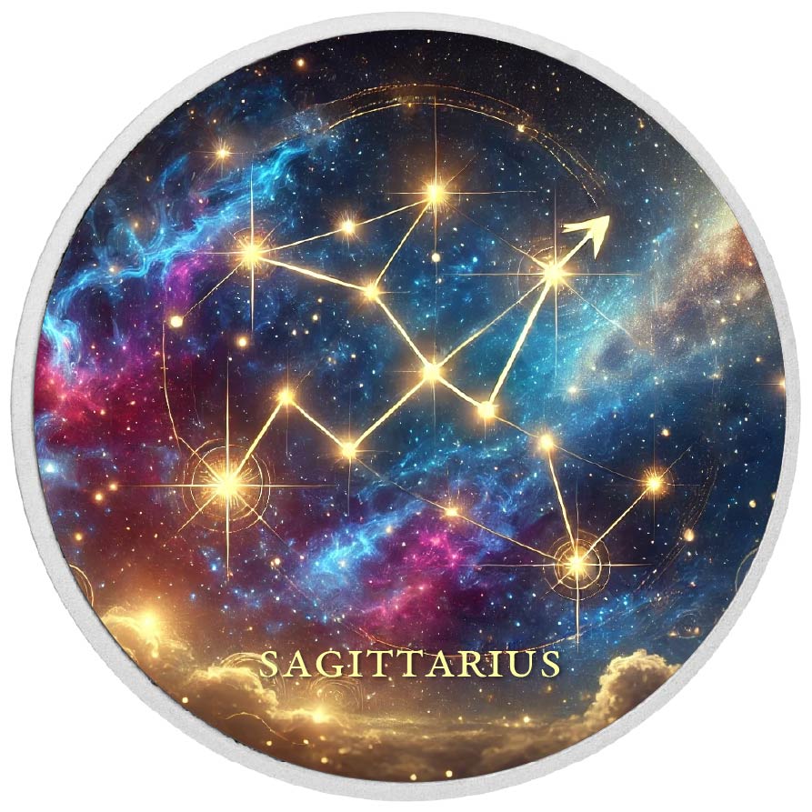 Zodiac Signs - Sagittarius 1oz Silver Coloured Coin