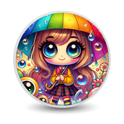 Gouttes de pluie arc-en-ciel 1oz Pièce colorée en argent