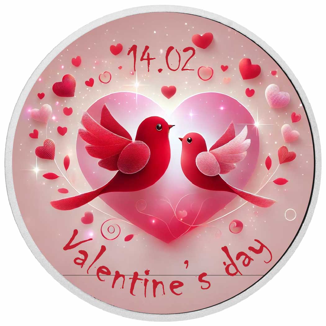 Lovebirds' Valentine Bliss 1oz Coloured Coin