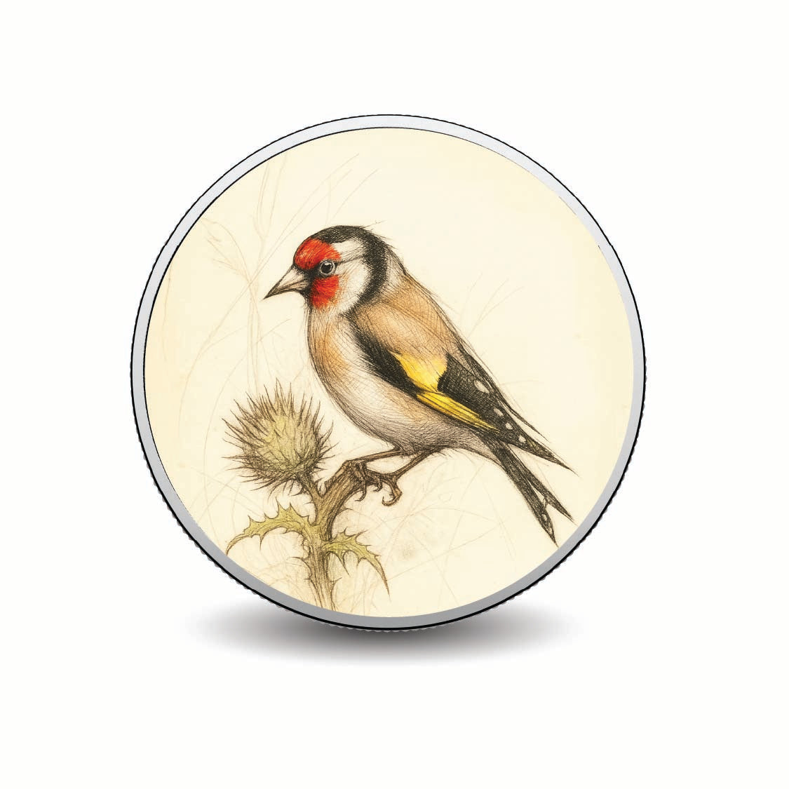 Der Wächter der Distel – 1 oz Feinsilber-Gedenkmünze, koloriert