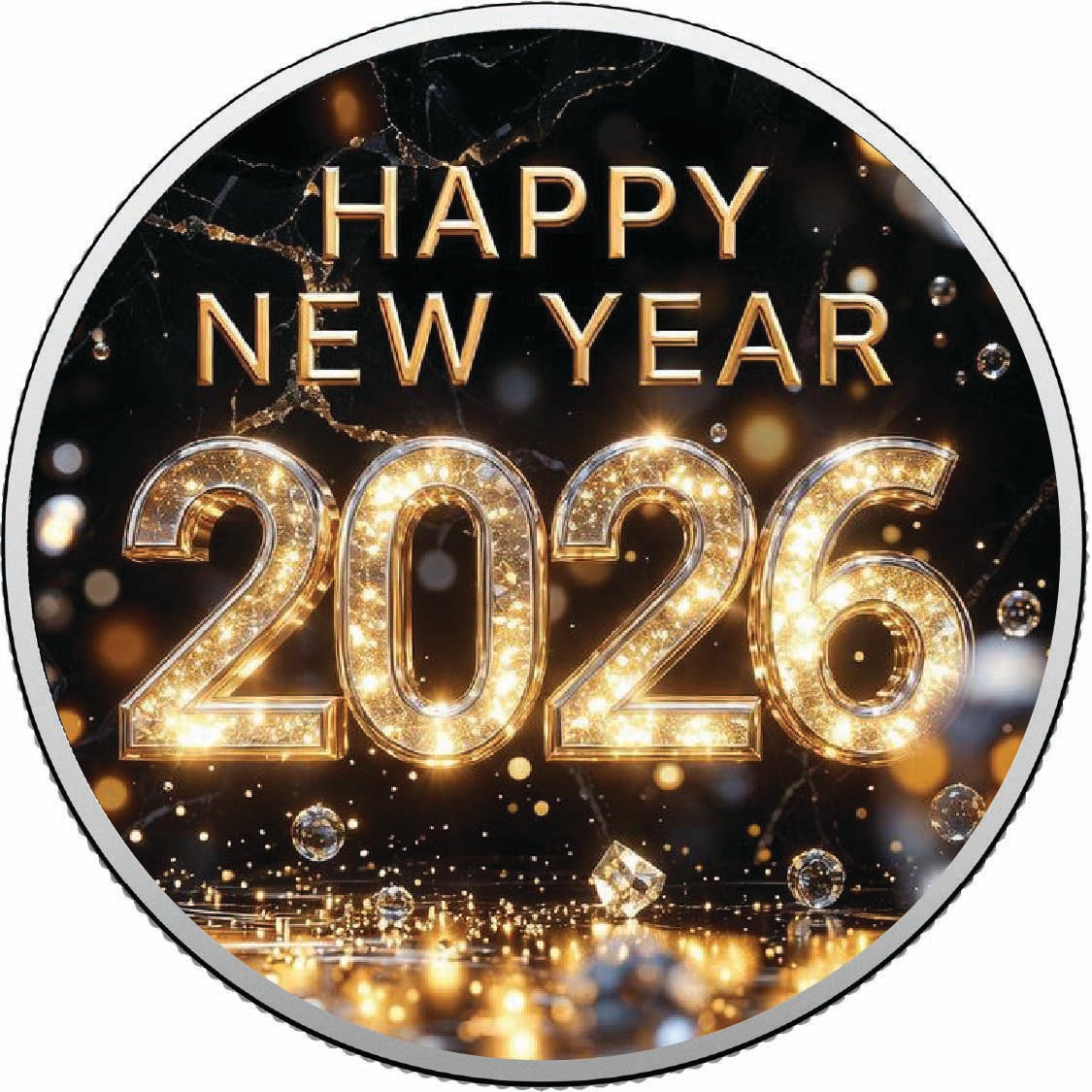 2026 : Une année étincelante, pièce de 1 oz d’argent fin colorisée