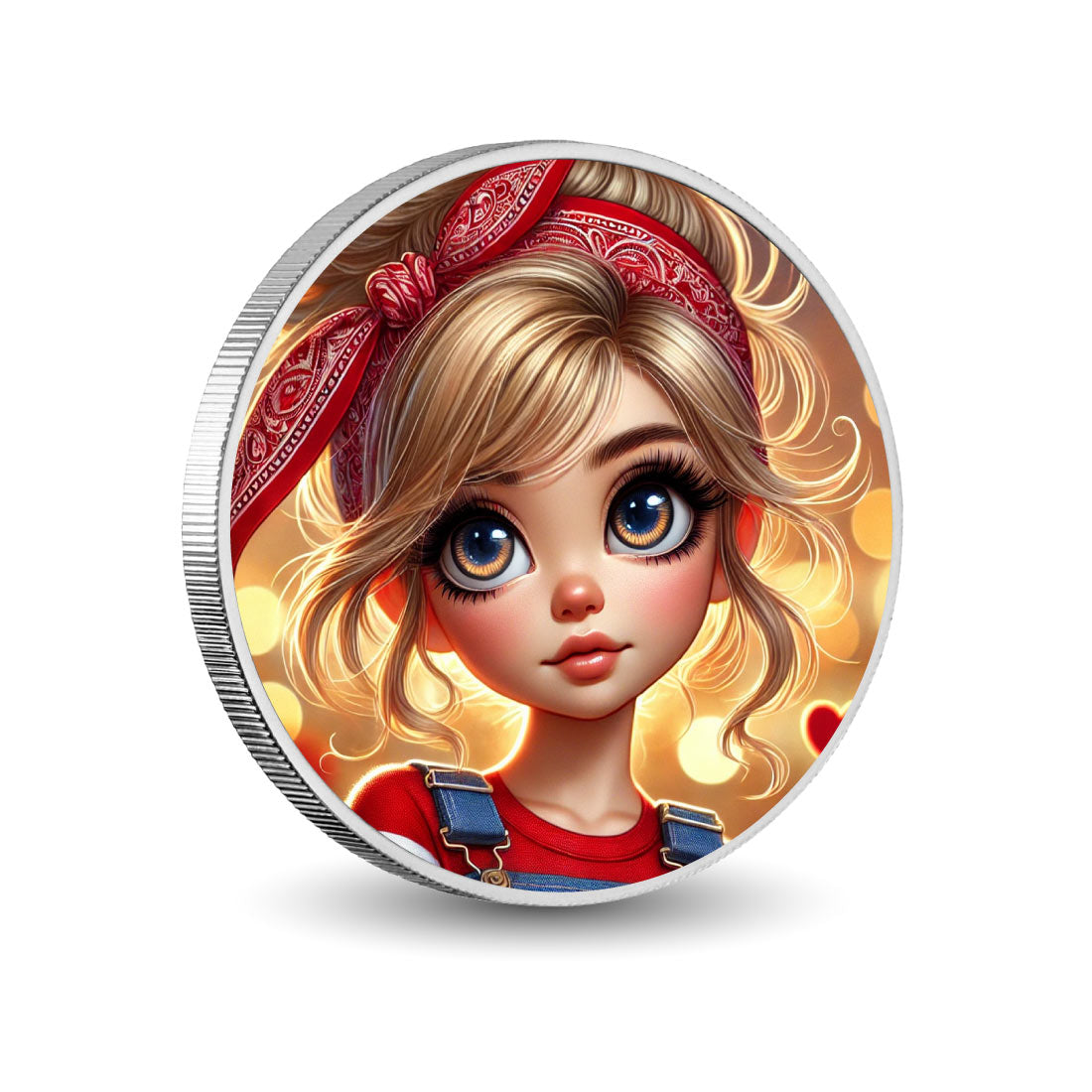 Fille à l’éclat doré 1oz Pièce colorée en argent