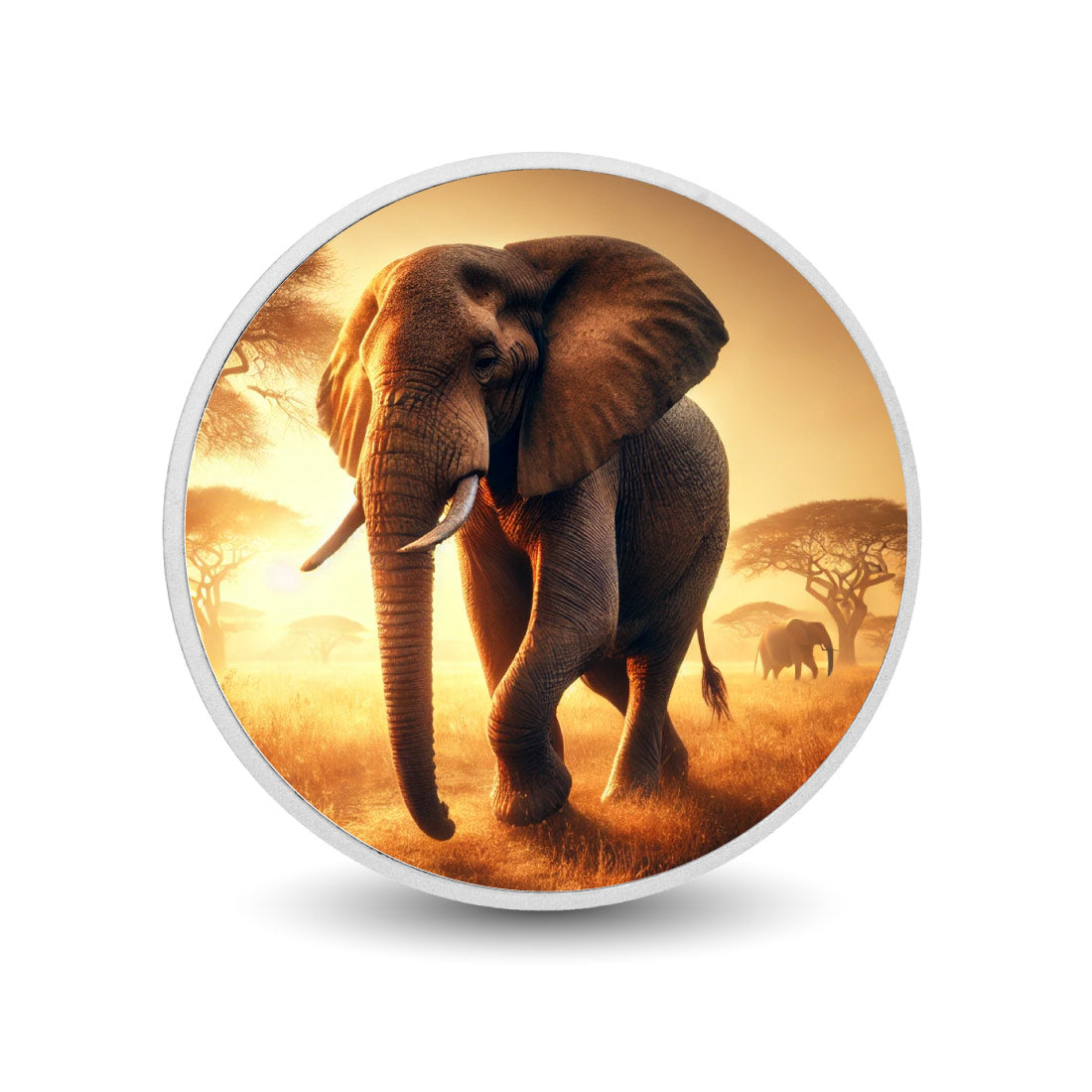 Golden Stroll: Elephants of the Savannah Coloured Coin