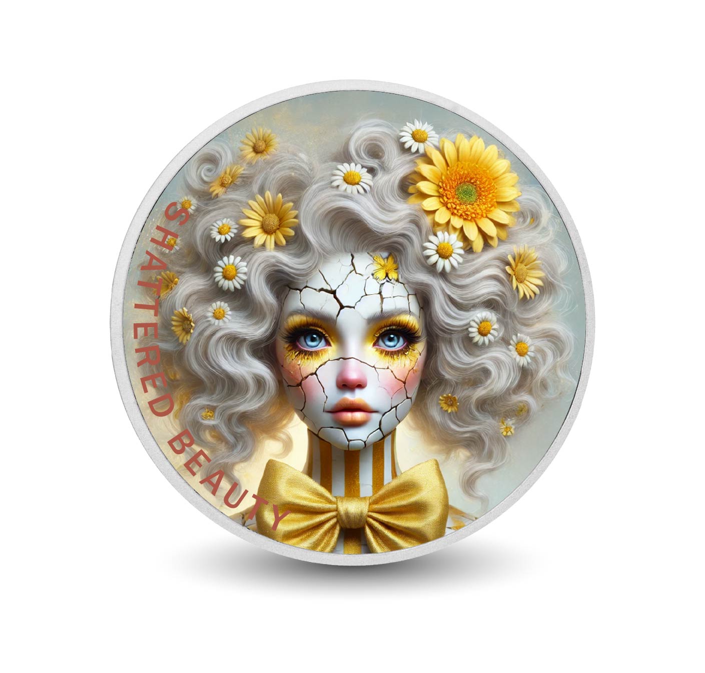 Beauté brisée : silence doré Argent coloré 1oz