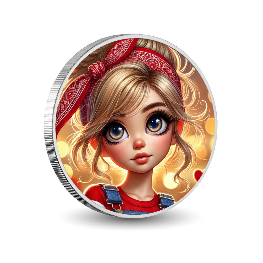 Golden Glow Girl 1oz Silver Coloured Coin - Arverni Mint