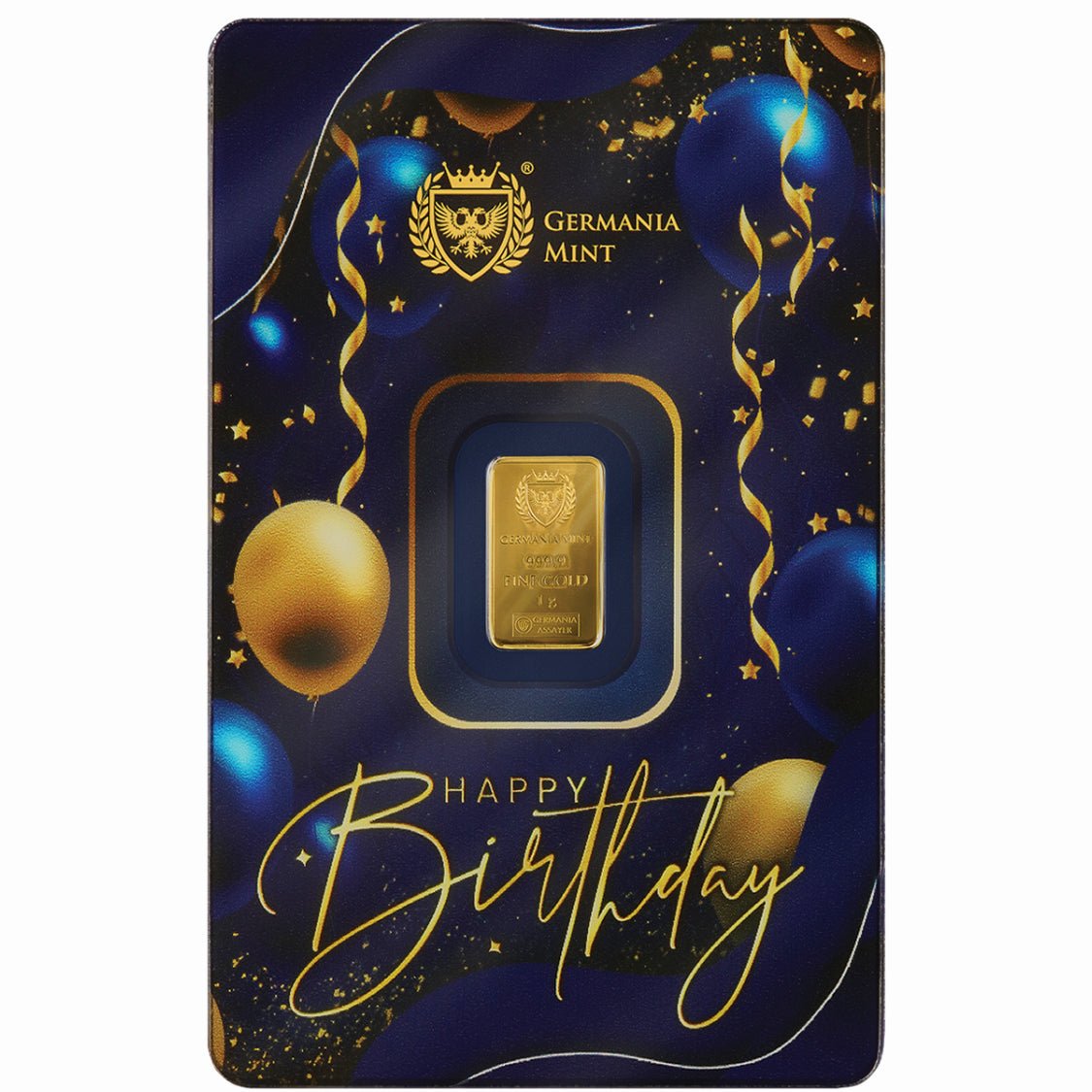 Happy Birthday 24k Gold Minted 1g Bar Packed in a Safepack - Arverni Mint