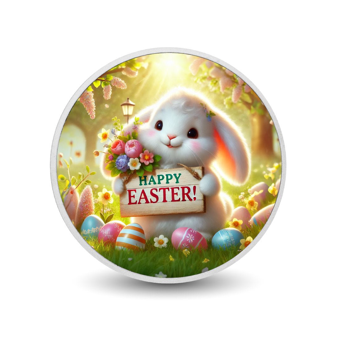 Happy Easter: Bunny's Cheerful Greeting 1oz Silver Coin - Arverni Mint