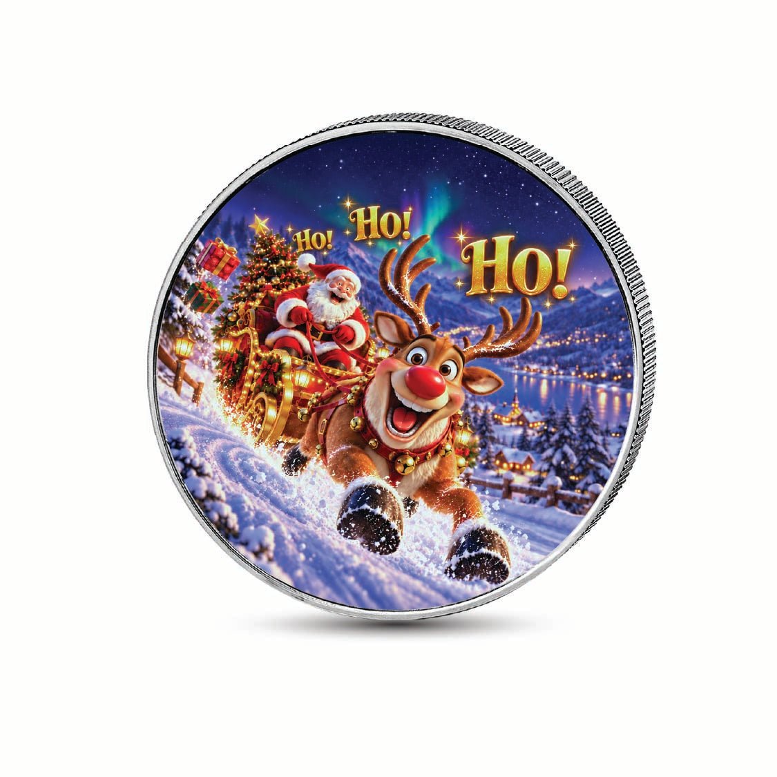 Ho! Ho! Ho! 1oz 999.9 Fine Silver Coin Colorized BU Finish - Arverni Mint