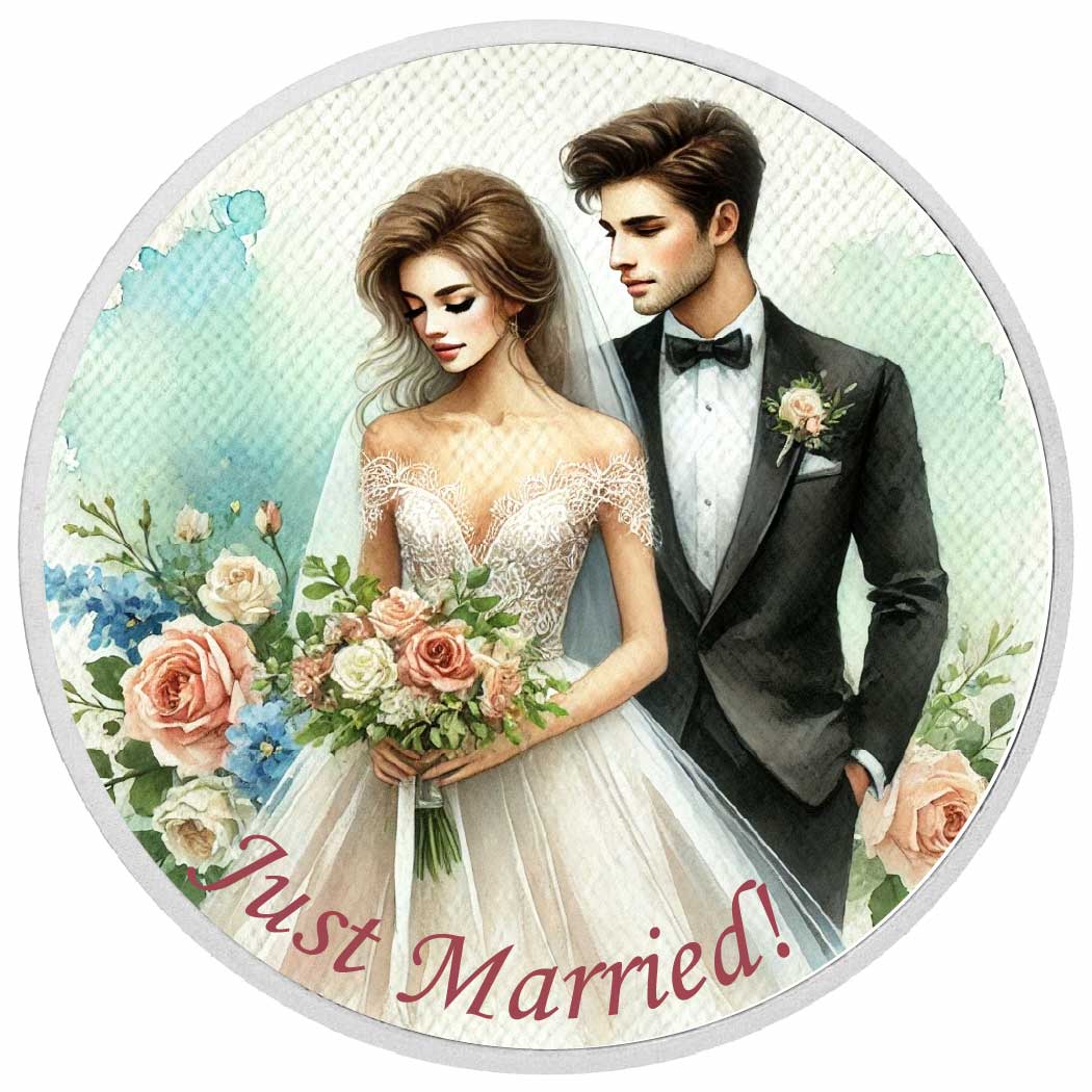 Just Married - Timeless Elegance 1oz Silver Coin - Arverni Mint