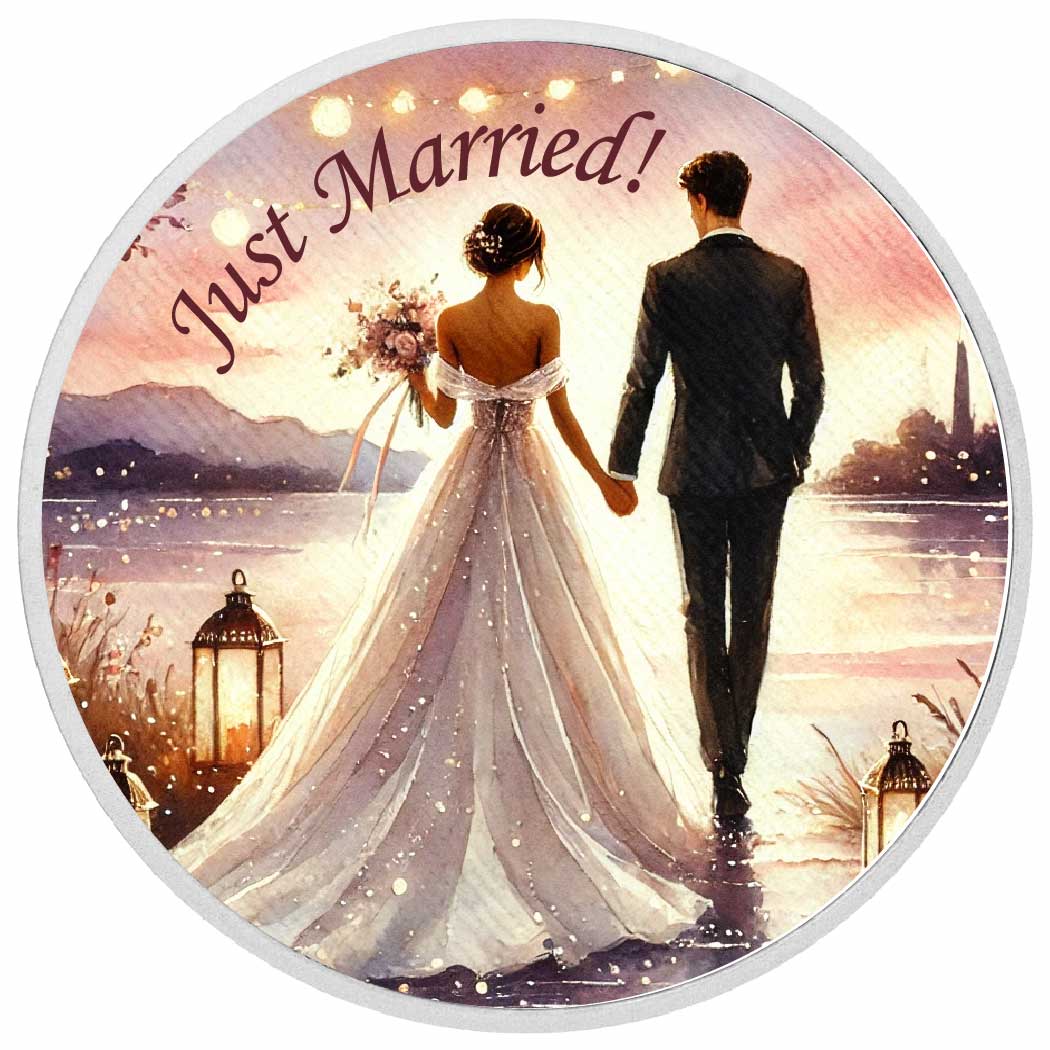 Just Married - Twilight Stroll 1oz Silver Coin - Arverni Mint