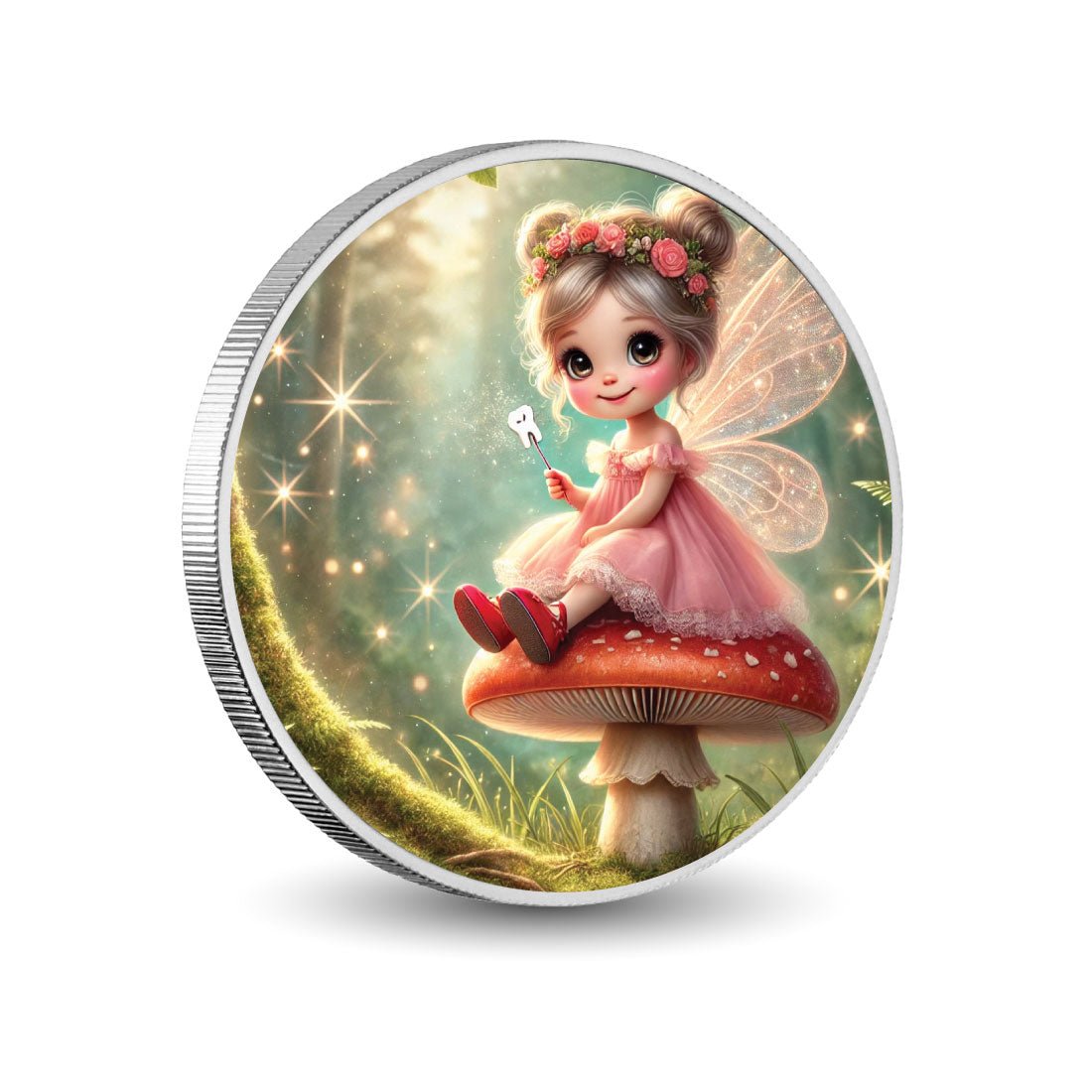 Key to the Fairy Realm: Enchanted Guardian 1oz Silver Coloured Coin - Arverni Mint
