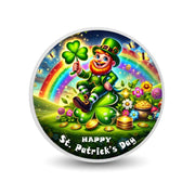 Lucky Leprechaun in a Rainbow Clover Garden 1oz Coloured Coin - Arverni Mint