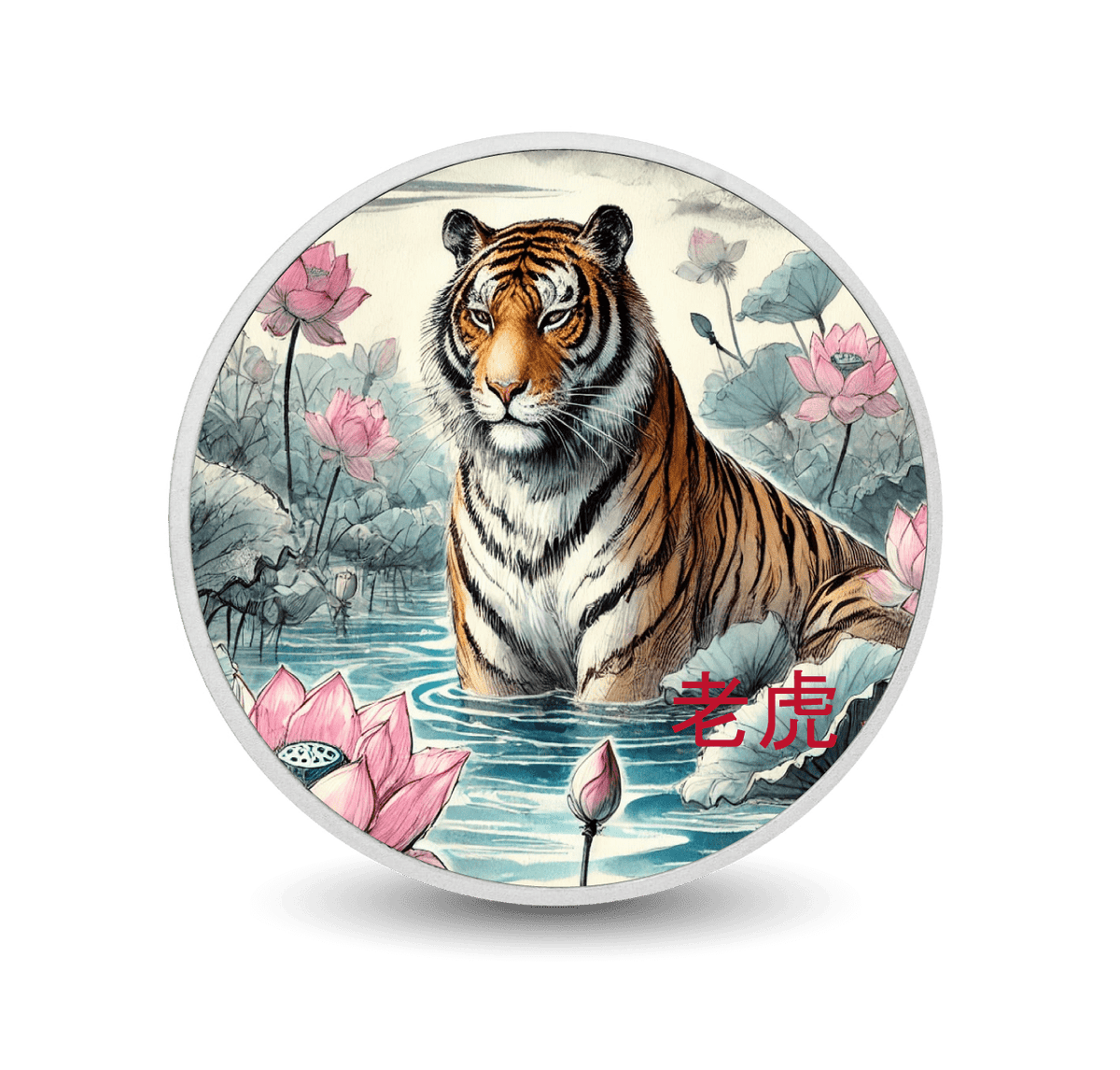 Majestic Guardian of the Lotus Waters 1oz Coloured Silver - Arverni Mint