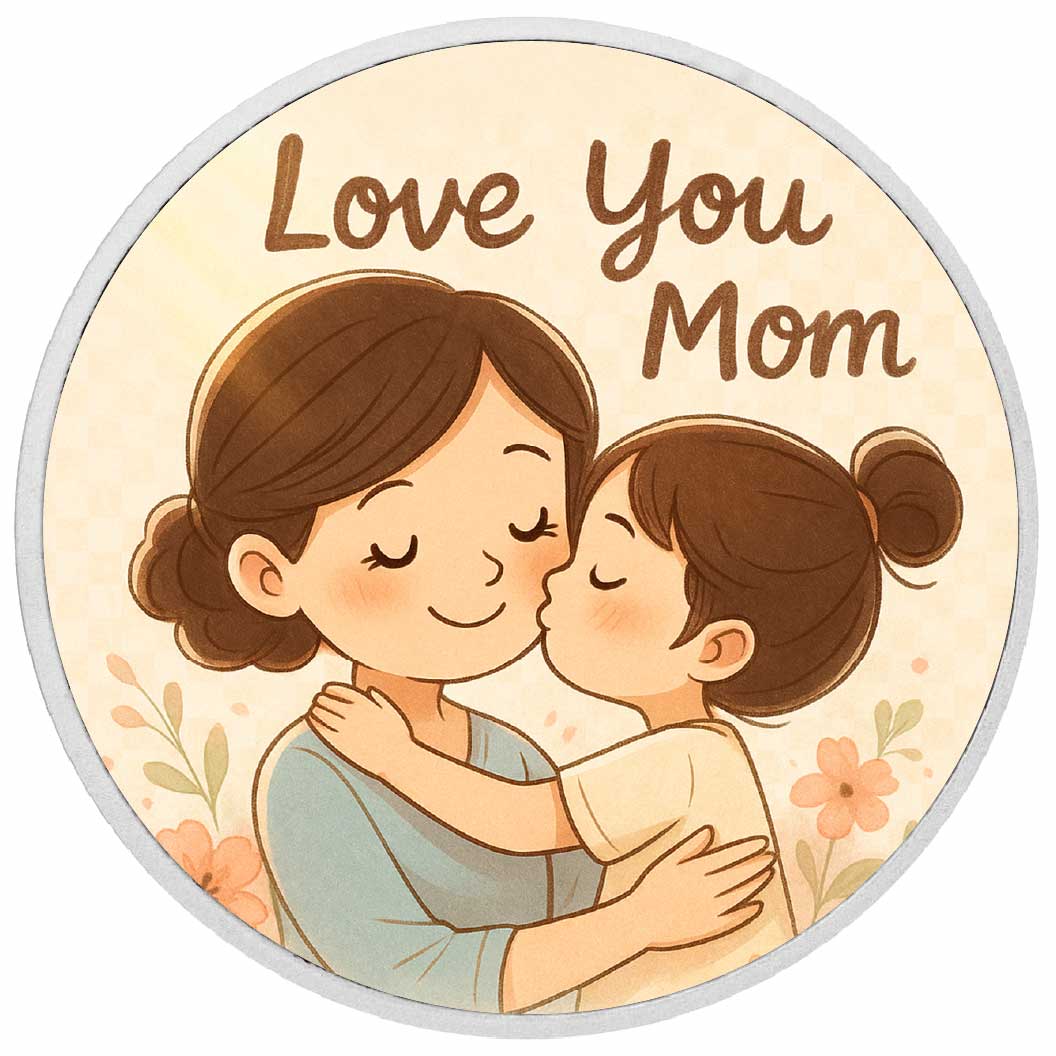 Mom's Warm Hug Coloured Silver 1oz Coin - Arverni Mint