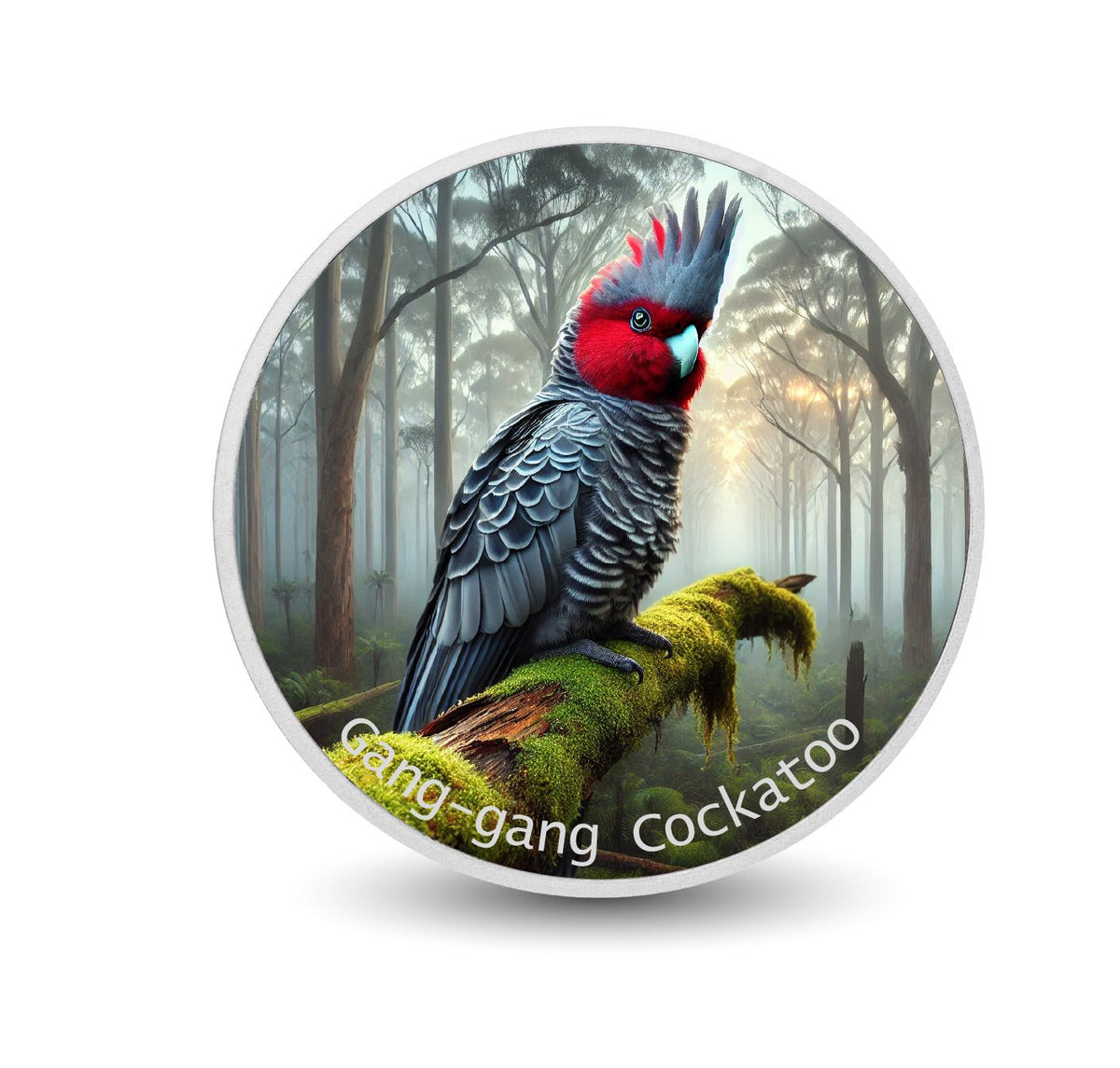 Mystic Whisper: The Gang-gang Cockatoo 1oz Coloured Silver - Arverni Mint