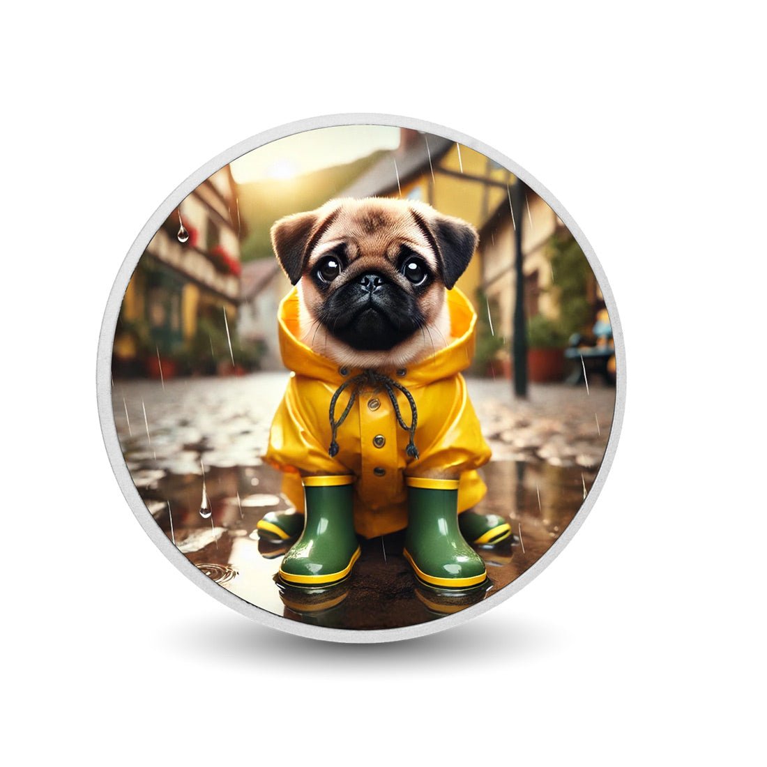 Puddle-Ready Pug 1oz Silver Coloured Coin - Arverni Mint