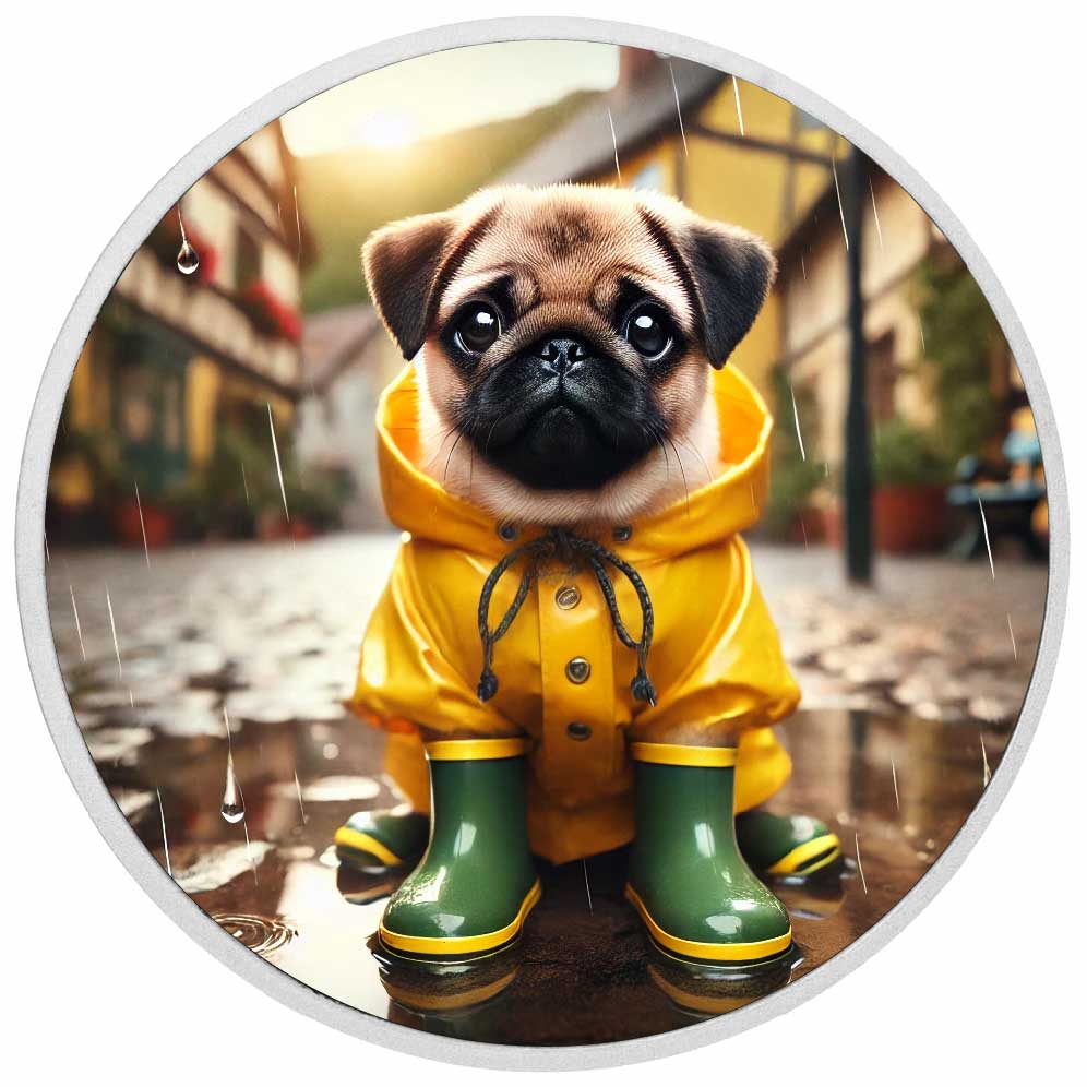 Puddle-Ready Pug 1oz Silver Coloured Coin - Arverni Mint