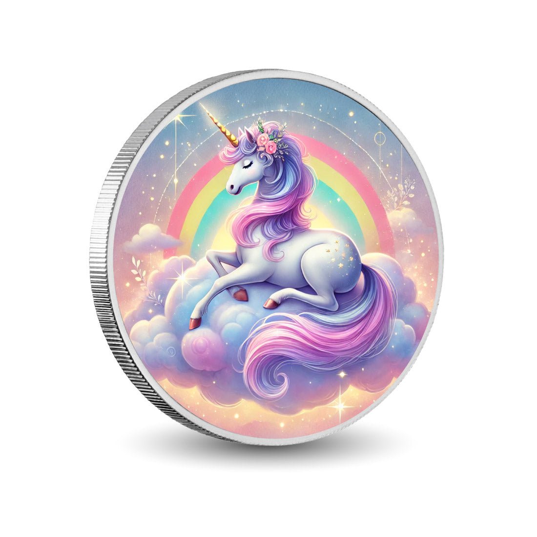 Rainbow Magic: Unicorn of the Clouds 1oz Silver Coin - Arverni Mint