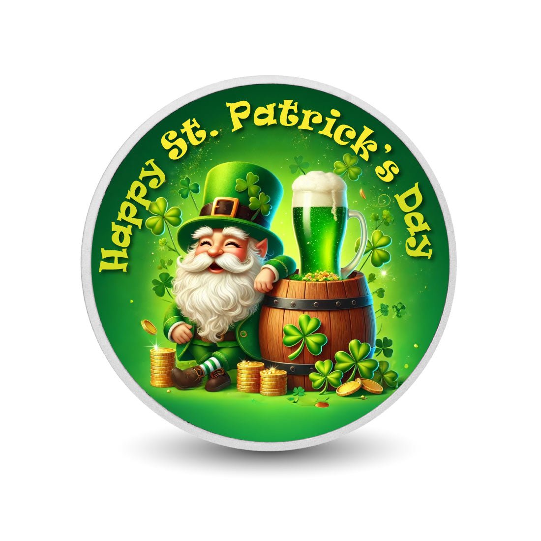 Relaxed Leprechaun's St. Patrick's Day Cheers 1oz Coloured Coin - Arverni Mint