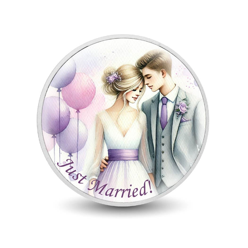 Romantic Pastel Wedding Bliss 1oz Silver Coin - Arverni Mint