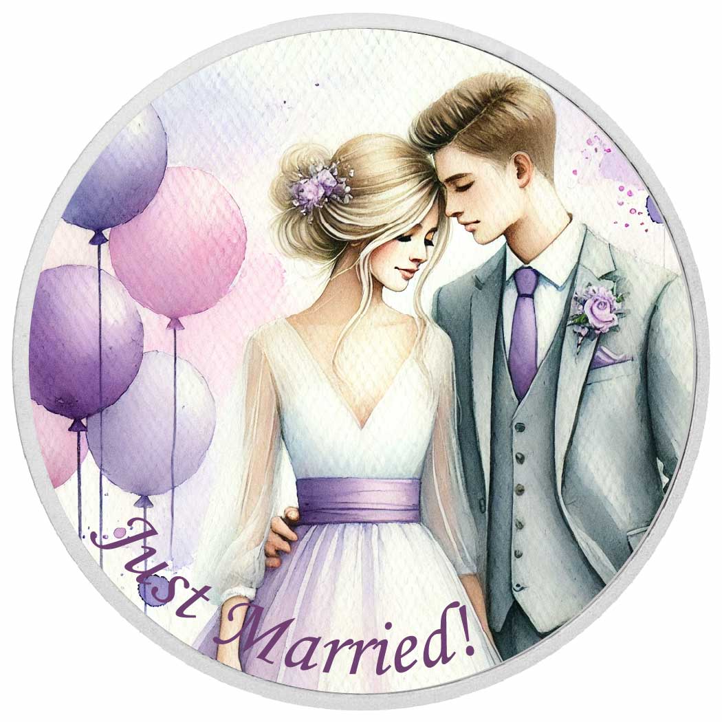 Romantic Pastel Wedding Bliss 1oz Silver Coin - Arverni Mint