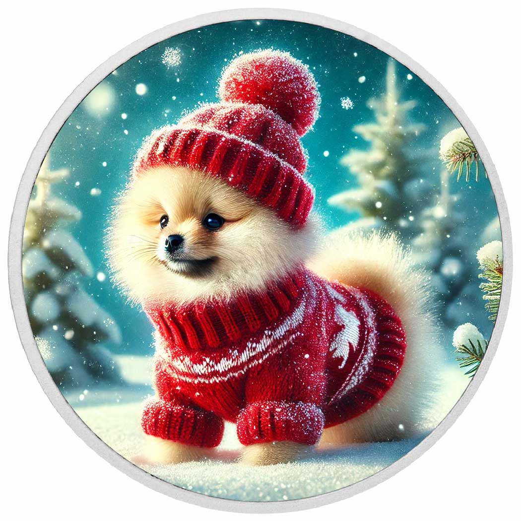 Snowy Style: Pompom Pup in Red 1oz Coin - Arverni Mint