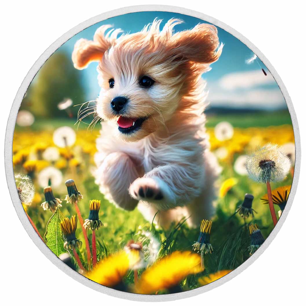 Springtime Puppy Joy 1oz Silver Coloured Coin - Arverni Mint