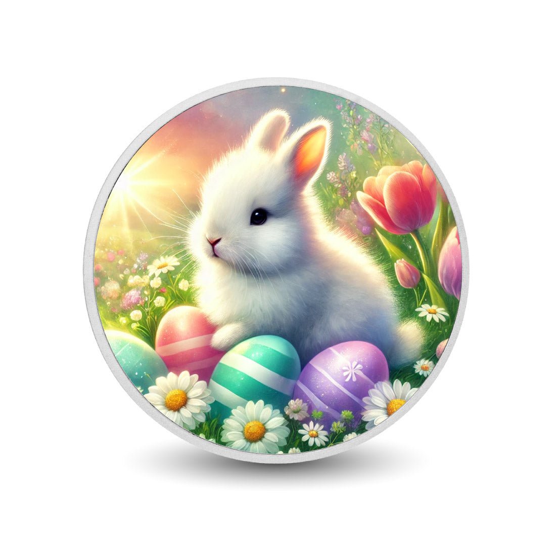 Springtime Serenity: Bunny's Easter Charm Coloured Coin - Arverni Mint